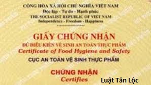 Thủ tục xin giấy phép vệ sinh an toàn thực phẩm